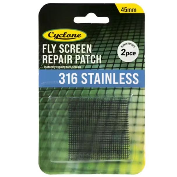 Cyclone Insect Screening 316 Stainless Mesh 45mm x 45mm Self Adhesive Repair Patches [ 30122149 ]