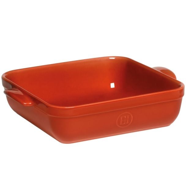 Emile Henry Ceramic Square Gratin Baking Dish 28 x 23cm in Brique / Brick Red [ 322040 ]