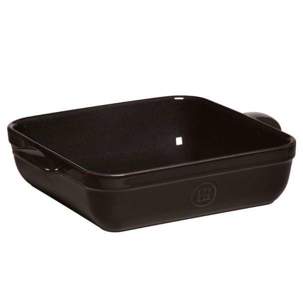 Emile Henry Ceramic Square Baking Dish 28 x 23cm in Fusain / Charcoal [ 792040 ]