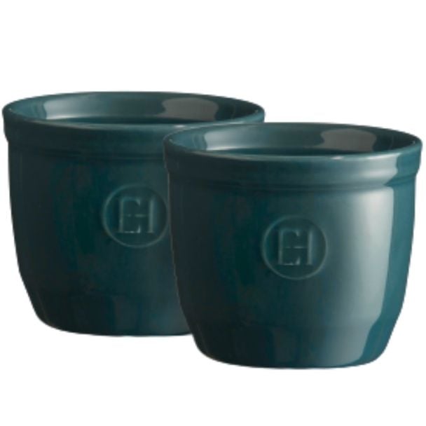 Emile Henry Ceramic 8.5cm Ramekin No.8 Duo Set of 2 in Feu Doux / Blue Flame [ 974008 ]