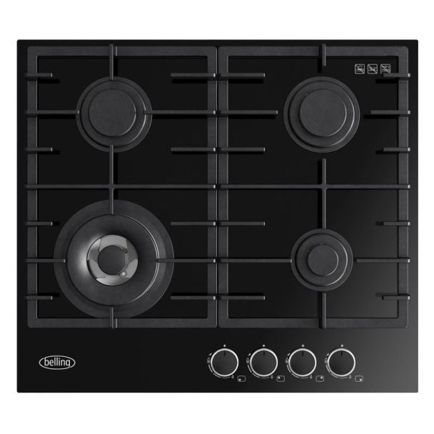 Belling 60cm 4 Burner Gas-Thru-Glass Black Cooktop [ BDC604BK ]