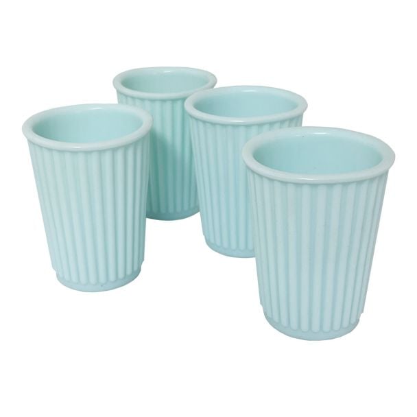 Unbreakable Silicone Reusable 340ml Cups in Pastel Sherbet Blue - 4 Pack