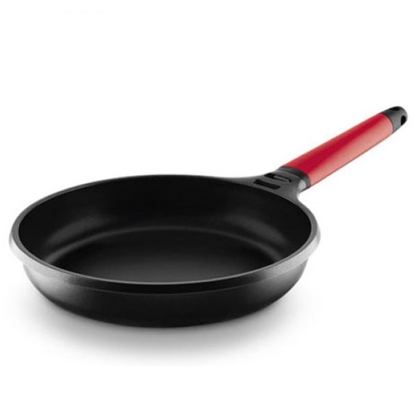 Castey Classic Cast Aluminium 16cm Frypan in Black with Red Handle [ CA2I16 ]