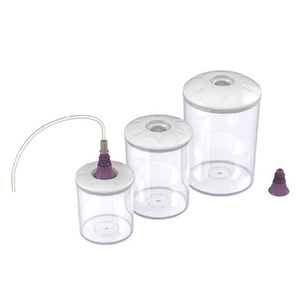 Magic Vac Italian Made Family Vacuum Round Canister Set - 0.75L, 1.5L and 3.0L [ D86 ]