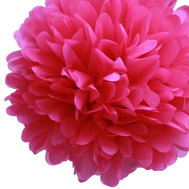 DMC Tissue Paper 25cm Decorative Party Pom Poms 4 Pack in Fuchsia / Pink [ DMC7306L ]