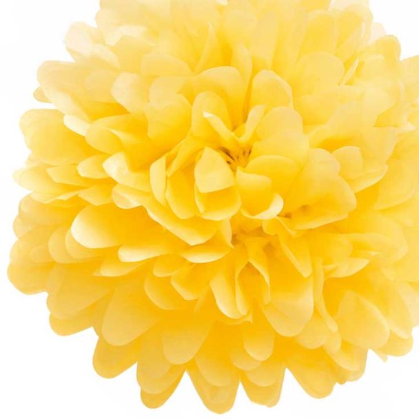 DMC Tissue Paper 25cm Decorative Party Pom Poms 4 Pack in Yellow [ DMC7314L ]