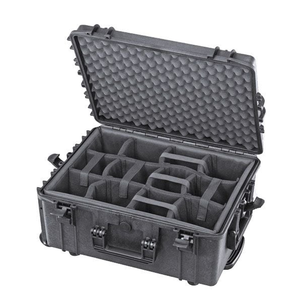 Plastica Panaro MAX540H245CAMTR 53.4L IP67 Watertight Padded Divider Hard Case + Foam in Black [ MAX540H245CAM ]