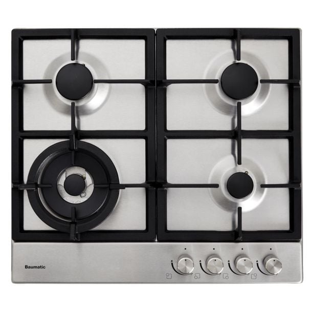 Baumatic 600mm 4 Burner Natural Gas Cooktop with Wok Burner [ R6FS1 ]