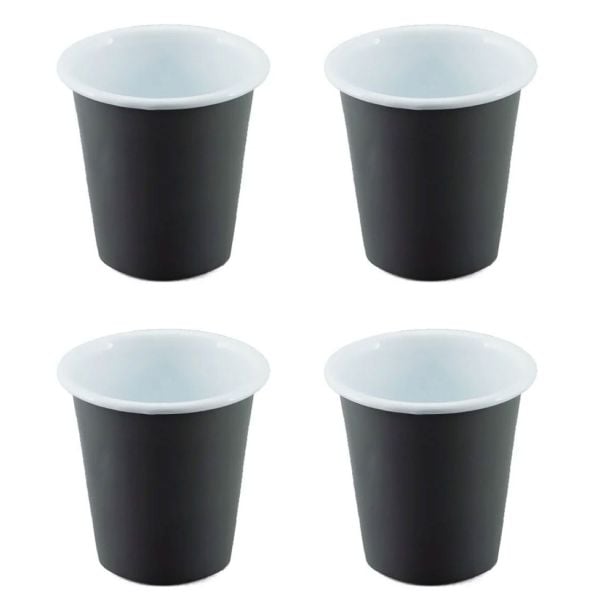 Falcon Enamelware 300ml Enamel Tumbler in Dark Grey & White 4 Pack [ RD3653x4 ]