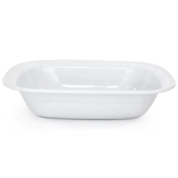 Dishy Enamelware Oblong Enamel Pie Dish 22cm in White [ RD4602 ]