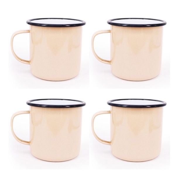 Dishy Enamelware 350ml Mug in Mocha Enamel 4 Pack [ RD4802x4 ]