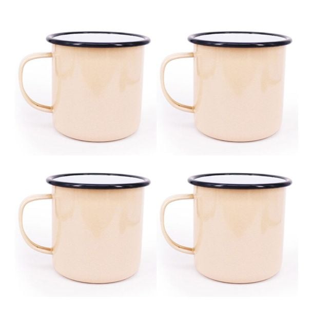 Dishy Enamelware 500ml Mug in Mocha Enamel 4 Pack [ RD4806x4 ]