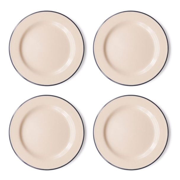 Dishy Enamelware 20cm Lunch Plate in Mocha Enamel 4 Pack [ RD4807x4 ]