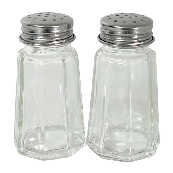 Dishy 7cm Mini Salt & Pepper Shakers in Glass & Stainless Steel [ RD5076X2 ]