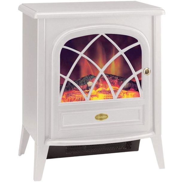 Dimplex 2.0kW Ritz Portable Electric Fire with Optiflame Log Effect in White [ RITZ20W ]