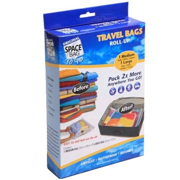 Space Bag Genuine Travel Roll Up Bags Medium & Large Pack [ USB90016 ]