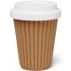 BYO Silicone Reusable Coffee Cup 340ml / 12 Oz in Coffee with White Lid
