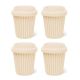 BYO Silicone Reusable Coffee Cup 230ml / 8 Oz in Lemon with Lemon Lid 4 Pack