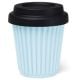 BYO Silicone Reusable Coffee Cup 230ml / 8 Oz in Blue with Black Lid