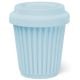 BYO Silicone Reusable Coffee Cup 230ml / 8 Oz in Blue with Blue Lid