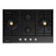 Euromaid 75cm 4 Burner Gas Cooktop in Black Glass [ EC74GTB ]