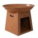 Glow Australis 80cm Diameter Fire Pit in Rust with Log Storage [ GLOW2413 ]