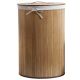 Compactor Round Natural Bamboo Laundry Hamper with Removable Liner 60cm x 40cm [ RAN5213 ]