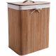 Compactor Rectangular Natural Bamboo Laundry Hamper with Removable Liner 60cm x 45cm x 35cm [ RAN5217 ]