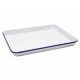 Falcon Enamelware Large Swiss Roll Pan in White With Blue Rim Enamel [ RD2876 ]