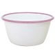 Dishy Enamelware 12cm Pudding Basin White with Pink Rim Enamel [ RD4675 ]