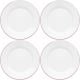 Dishy Enamelware Lunch Plate 20cm White with Pink Rim Enamel 4 Pack [ RD4676x4 ]