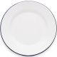 Dishy Enamelware 20cm Lunch Plate in White / Black Enamel [ RD4686 ]