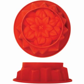 Silicone Zone Silicone Poinsettia Jelly Pan 24.5cm x 7.5cm in Red [ 301070 ]