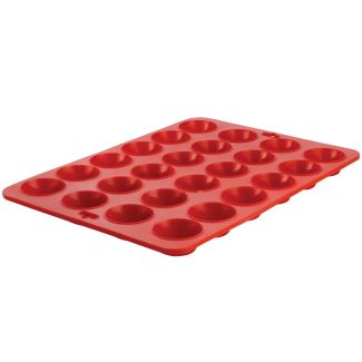 Silicone Zone Silicone 24 Cup Mini Muffin Pan Mold in Red [ 301071 ]