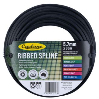 Cyclone Tufflite Insect Fly Screening Ribbed PVC Spline 5.7mm x 30m [ 30121708 ]