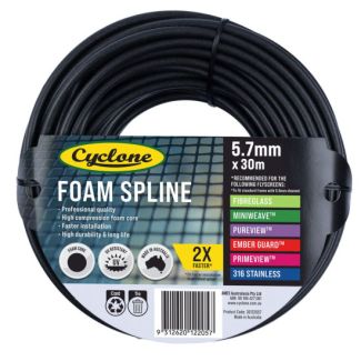 Cyclone Pro Series Insect Fly Screening Foam Spline 5.7mm x 30m [ 30122057 ]