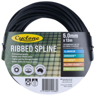 Cyclone Tufflite Insect Fly Screening Ribbed PVC Spline 5mm x 13m [ 30122880 ]