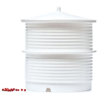 Silicone Zone Ripple Pagoda Silicone Steamer Set in White [ 304614W ]