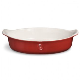 Emile Henry Ceramic Individual Oval Dish 21.5cm x 14.3cm in Rouge / Red [ 369029 ]