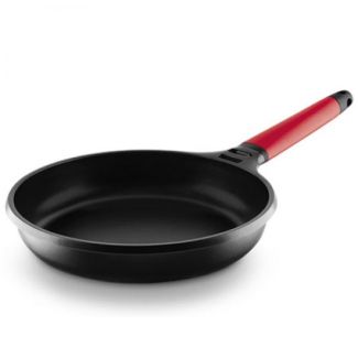 Castey Classic Cast Aluminium 16cm Frypan in Black with Red Handle [ CA2I16 ]