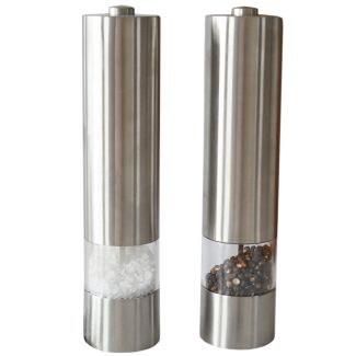 Mulini Electric Salt & Pepper Mill Set with Adjustable Grind in Stainless Steel Finish [ D4415 ]