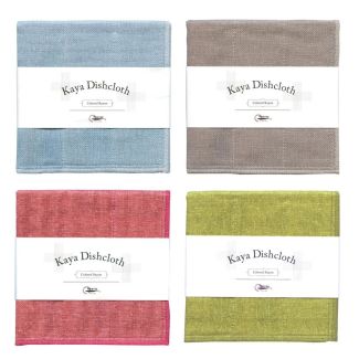 Nawrap 4 Pack Japanese Made Kaya Coloured Rayon Dishcloths 30cm x 30cm [ E0000BP ]