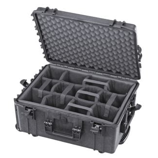 Plastica Panaro MAX540H245CAMTR 53.4L IP67 Watertight Padded Divider Hard Case + Foam in Black [ MAX540H245CAM ]