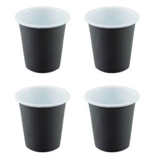 Falcon Enamelware 300ml Enamel Tumbler in Dark Grey & White 4 Pack [ RD3653x4 ]