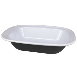 Falcon Enamelware  Oblong Enamel Pie Dish 20cm in White / Grey [ RD3663 ]