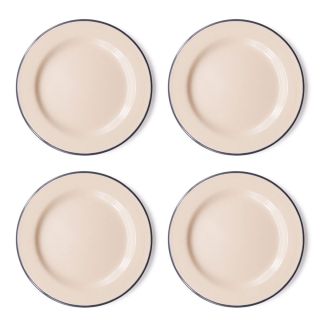 Dishy Enamelware 20cm Lunch Plate in Mocha Enamel 4 Pack [ RD4807x4 ]